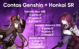Conta America E Asia De Genshin + Conta Honkai Star Rail