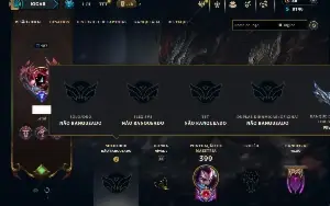 Unranked com 135 Champs e 139 Skins