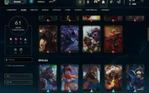 Unranked com 115 Champs e 61 Skins ( MAIN ADC )