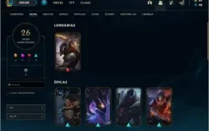 CONTA PRATA 2 COM 26 SKINS E 91 CHAMPS