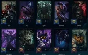 Conta LOL 274 Skins, 130Emotes , 284 Ícones e Nível 331