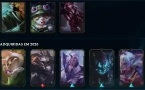 Conta LOL 274 Skins, 130Emotes , 284 Ícones e Nível 331