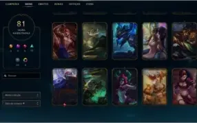 Conta - League of Legends 81 skins