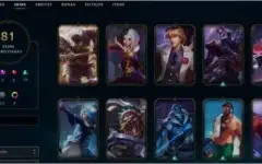 Conta - League of Legends 81 skins