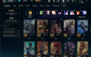 Bronze 1 com 60 Champs e 26 Skins + 2 Fragmentos