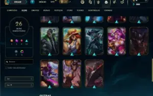 Bronze 1 com 60 Champs e 26 Skins + 2 Fragmentos