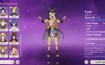 Cyno com bis+ Mona+ Qiqi + memórias da poeira(5* weapon)