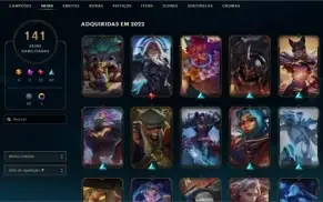 Conta League of Legends Nv 120 88 Champs + 141 Skins P2