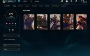 Conta ouro 4 com 135 champs e 69 skins + 380K de Yasuo