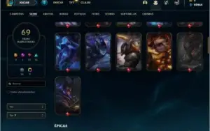 Conta ouro 4 com 135 champs e 69 skins + 380K de Yasuo