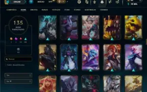 Ferro 2 com TODOS os champs e 135 Skins + 1 Prestigio