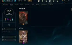 Ferro 2 com TODOS os champs e 135 Skins + 1 Prestigio