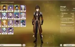 AR48 - Zhongli + Diluc + Venti + Atlas + Arma Passe e outros