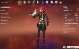 AR48 - Zhongli + Diluc + Venti + Atlas + Arma Passe e outros