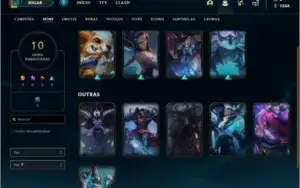 Conta bronze  3 com 10 skins e 27 champs