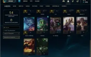 Conta bronze  3 com 10 skins e 27 champs