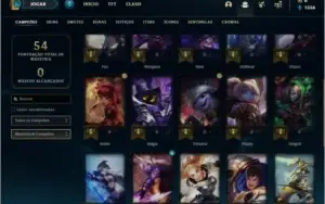 Conta bronze  3 com 10 skins e 27 champs