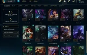 Conta Diamante 1 com 25 Champs e 2 Skins + 12 Fragmentos