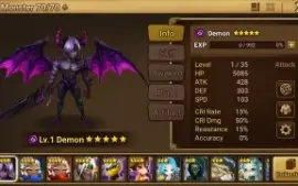 Reroll Summoners War lvl10 com Demon Dark Belzebud + Chasun