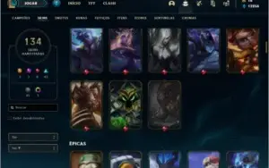 Conta prata 3 com TODOS os champs e 134 skins
