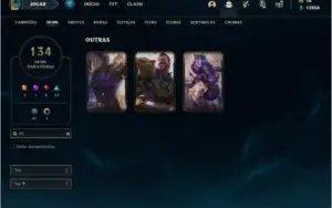 Conta prata 3 com TODOS os champs e 134 skins