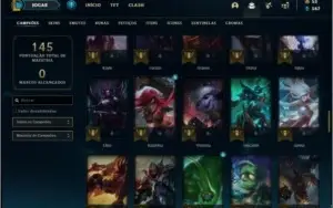 Conta platina 4 com 86 champs e 16 skins