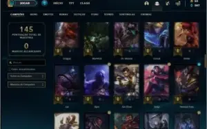 Conta platina 4 com 86 champs e 16 skins