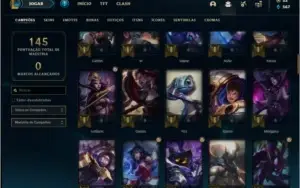 Conta platina 4 com 86 champs e 16 skins