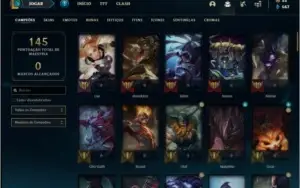 Conta platina 4 com 86 champs e 16 skins