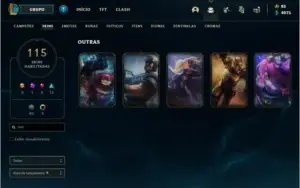 conta lol com skins antiga/rara