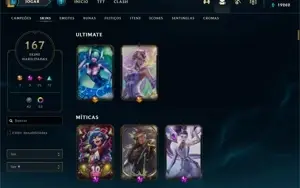 Conta lol plat 3 169 skins