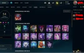 CONTA UNRANKED (EX OURO 4), COM 34 CAMPEÕES E 4 SKINS LVL 57