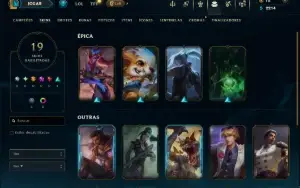 Ouro 3 com 80 Champs e 19 Skins