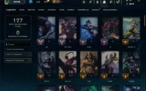 Ouro 3 com 80 Champs e 19 Skins