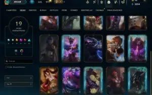 Ouro 3 com 80 Champs e 19 Skins