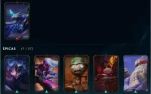 CONTA LEAGUE OF LEGENDS 290 SKINS E DIAMANTE 4