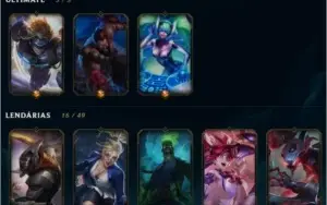 CONTA LEAGUE OF LEGENDS 290 SKINS E DIAMANTE 4