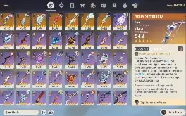 Conta Genshin Impact 19 T5 + armas