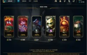 Conta ouro 4 com 3 skins e 24 champs