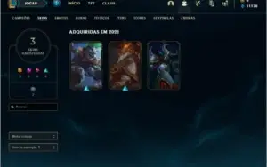 Conta ouro 4 com 3 skins e 24 champs