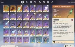 Conta genshin impact Xiao+Lança de jade+Zhongli+Venti+Qiqi