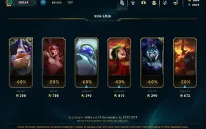 Conta league of legends 100% hand level com 1400 de rp