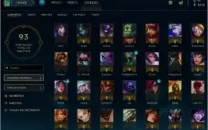 CONTA LEAGUE OF LEGENDS 59 CAMPEÕES E 15 SKINS