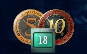 CONTA 18 ANOS PRIME CSGO MEDALHAS 5 E 10 ANOS R$50 DE SALDO