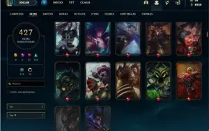 Conta Platina 1 com TODOS os champ e 427 Skins + 4 Prestigio