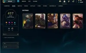Conta Platina 1 com TODOS os champ e 427 Skins + 4 Prestigio