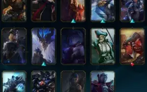 Conta de LoL esmeralda com várias skins