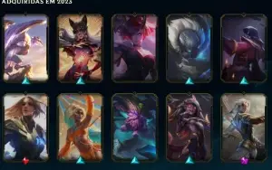 Conta de LoL esmeralda com várias skins