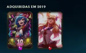 Conta de LoL esmeralda com várias skins