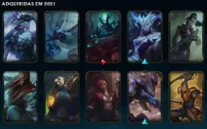 Conta de LoL esmeralda com várias skins